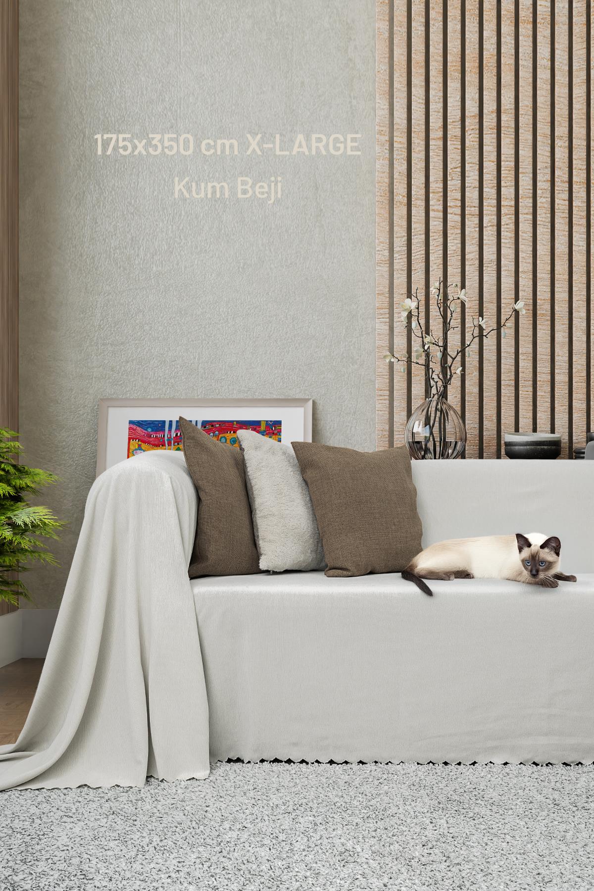 Kaymaz Koltuk Örtüsü Çift Taraflı Mikrofiber Şönil 175x350 cm XL- Kumbeji – Kedi Köpek ve Çocuk Dostu