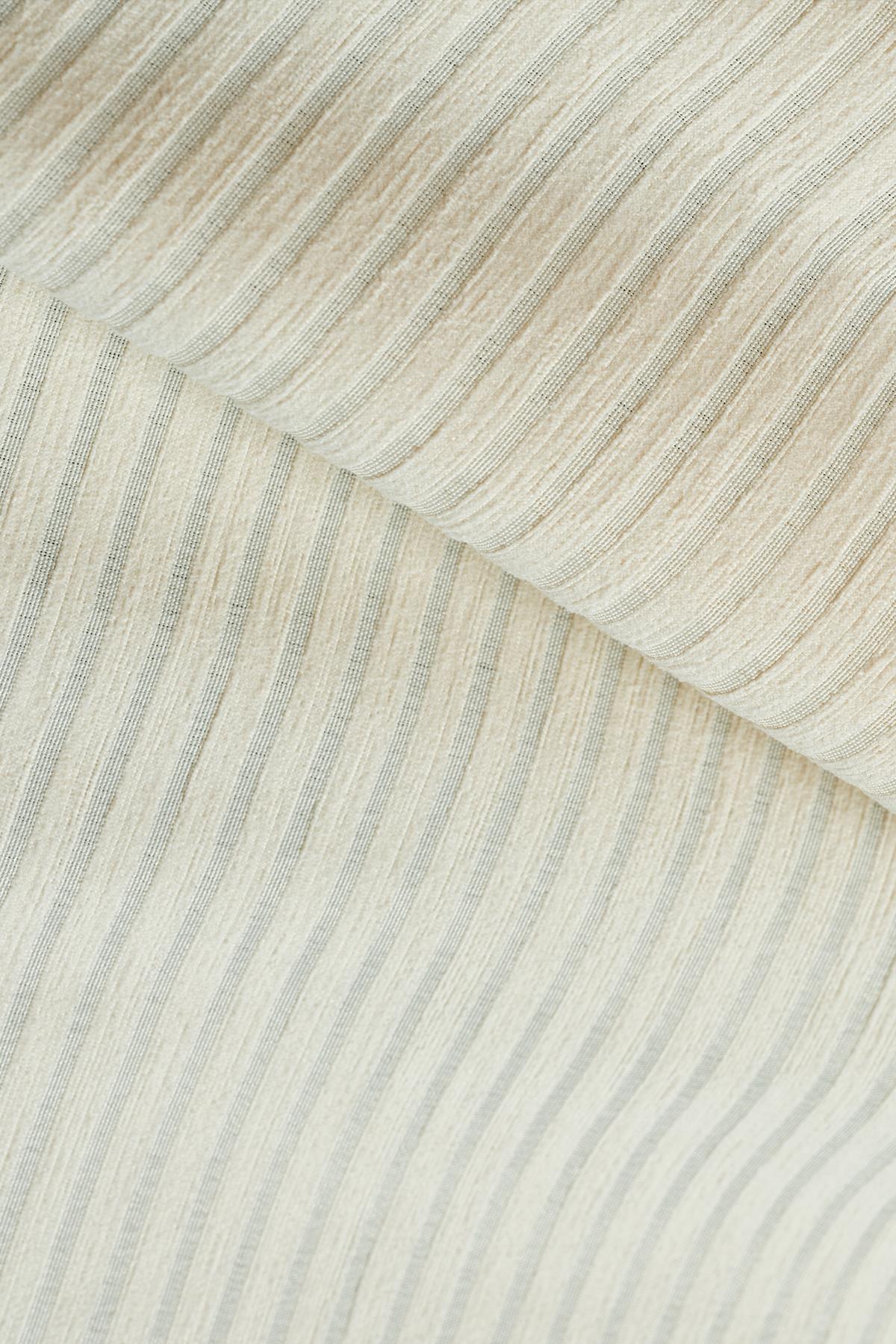 Mikrofiber Şönil Fitilli Minimalist Koltuk Örtüsü -175x300 cm Large, Çift Taraflı, Kaymaz, Terletmez Ekru