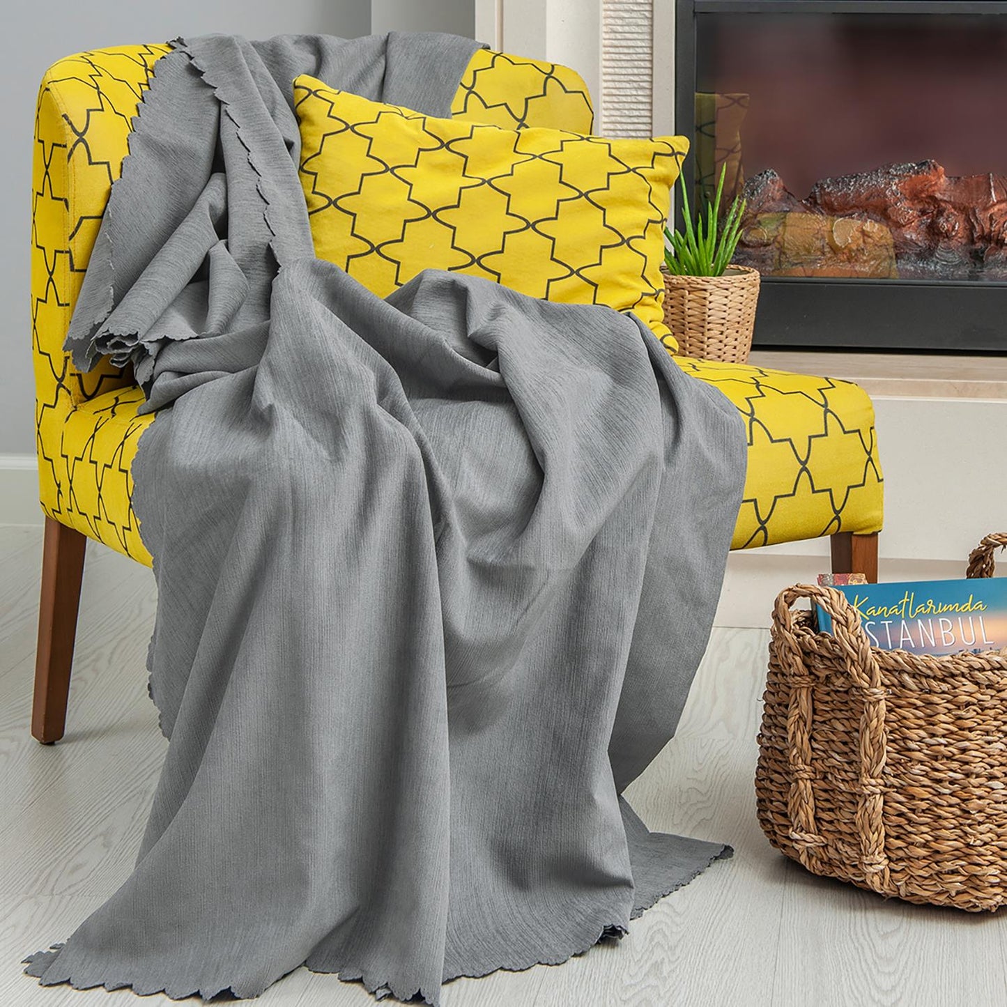 Tek Kişilik Koltuk Örtüsü Berjer Örtüsü Koltuk Şalı 2 Adet 110x175 cm