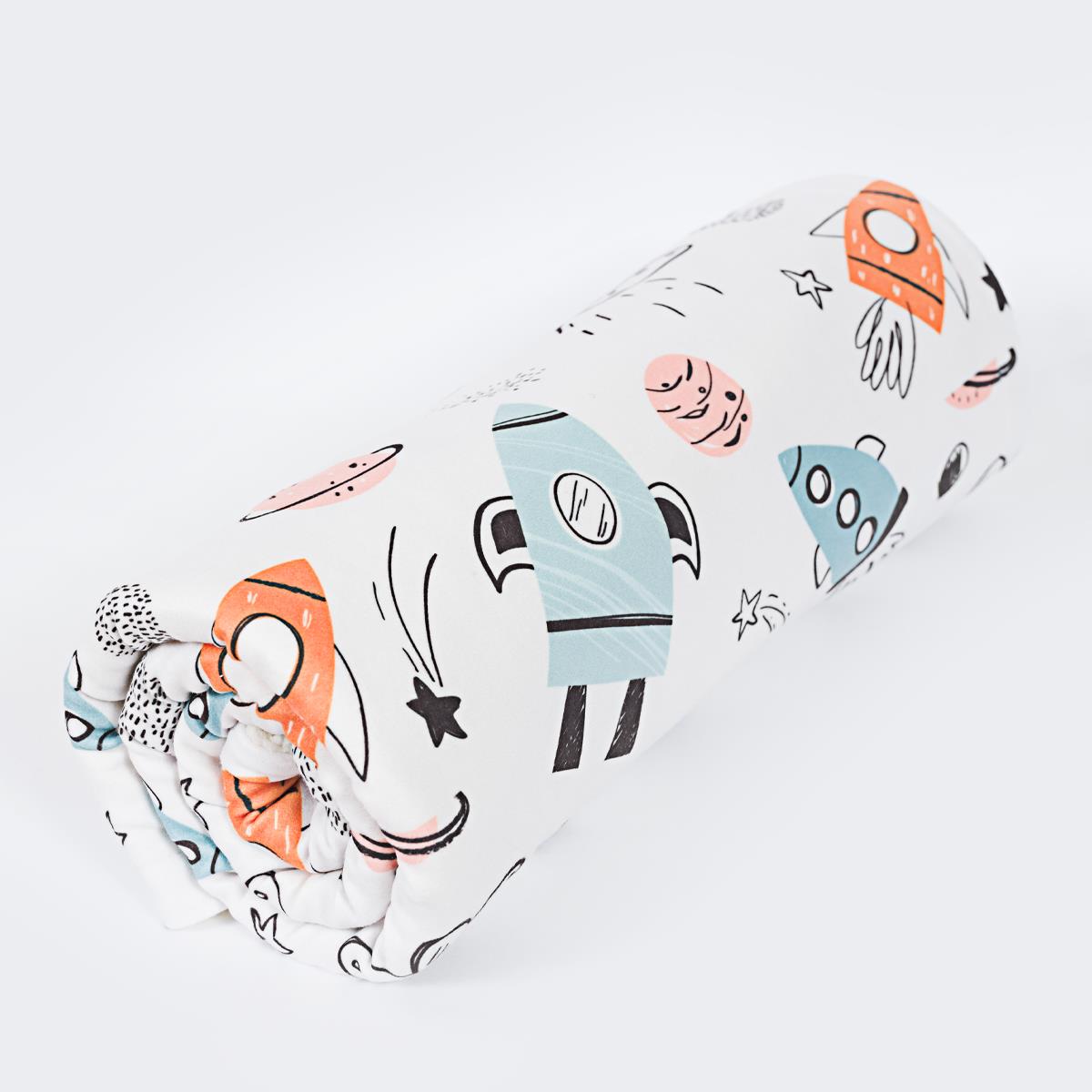 Yumuşak Bebek Battaniyesi Küçük Astronot Uzay Temalı Kuzu Tüyü Battaniye 80x100 cm LTD9102