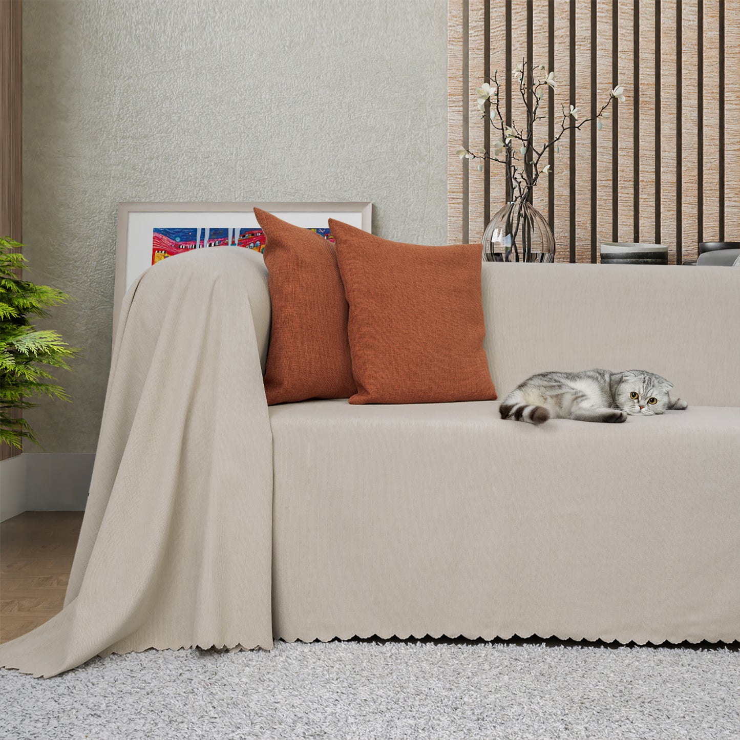 Latuda - Şönil Çift Taraflı Kaymaz Çekyat Örtüsü ve Koltuk Şalı