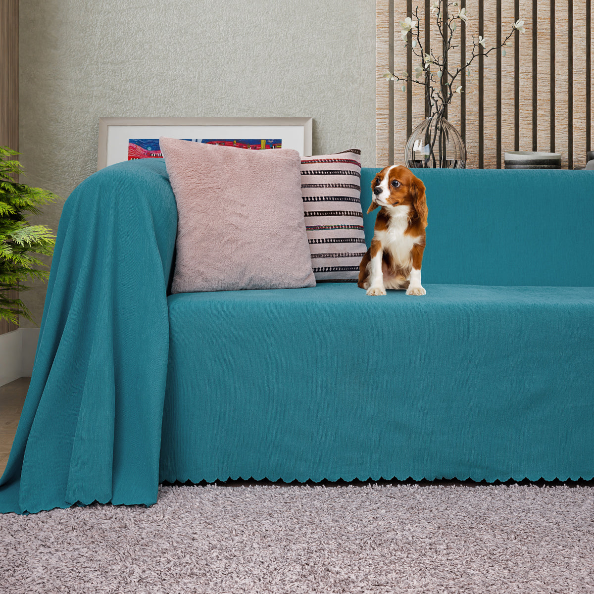 Latuda - Şönil Çift Taraflı Kaymaz Çekyat Örtüsü ve Koltuk Şalı