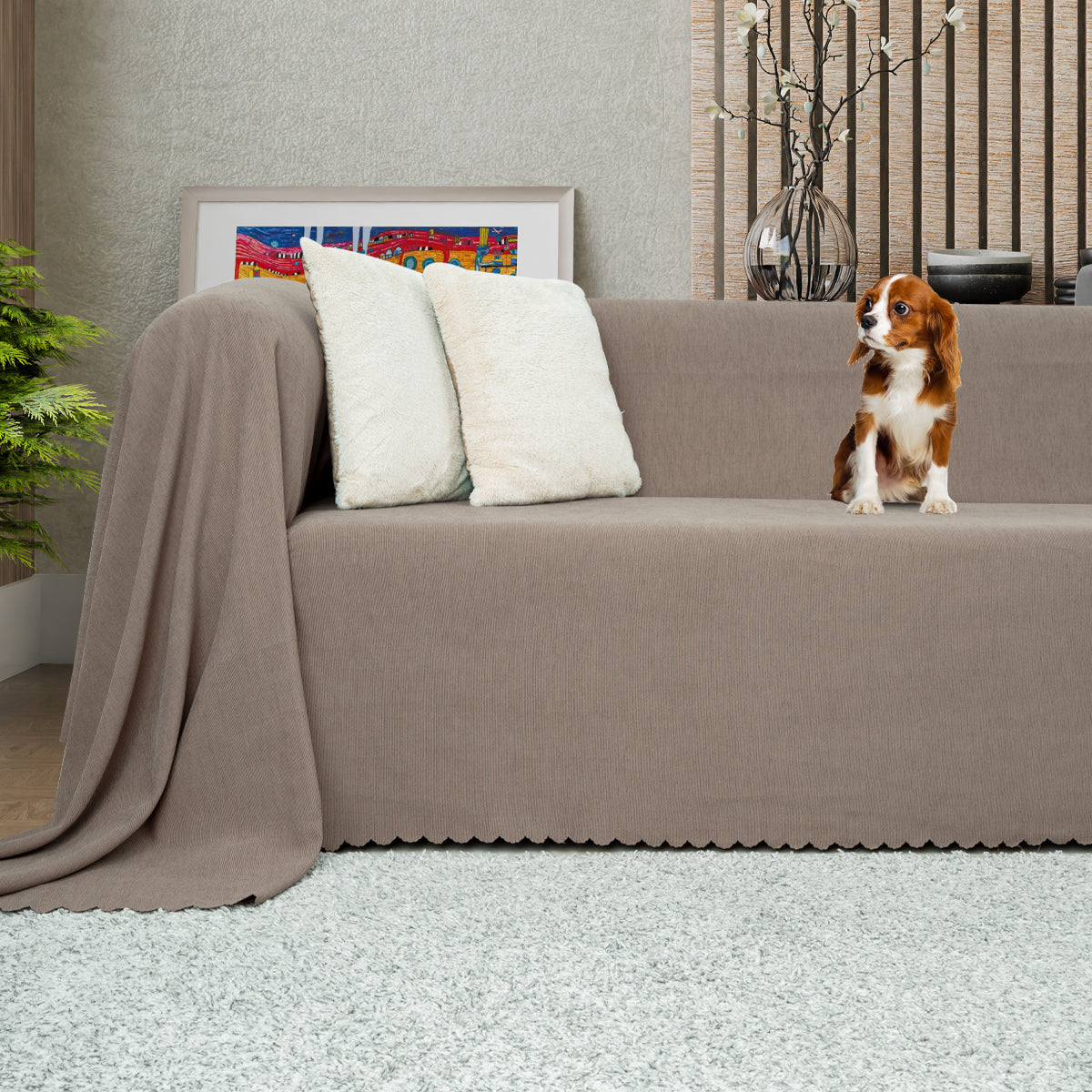 Latuda - Şönil Çift Taraflı Kaymaz Çekyat Örtüsü ve Koltuk Şalı