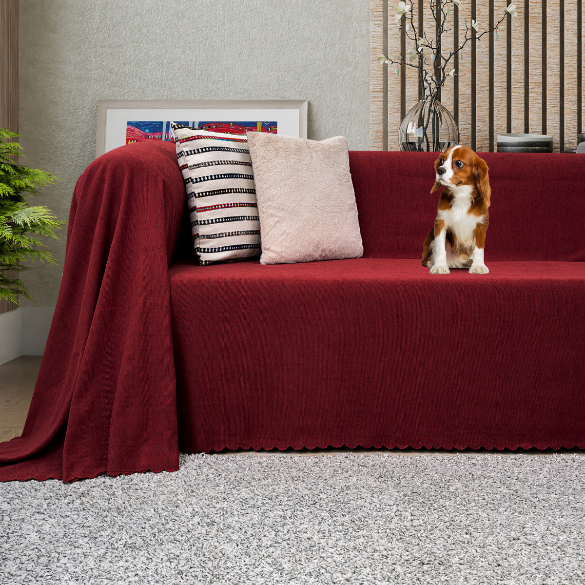 Latuda - Şönil Çift Taraflı Kaymaz Çekyat Örtüsü ve Koltuk Şalı