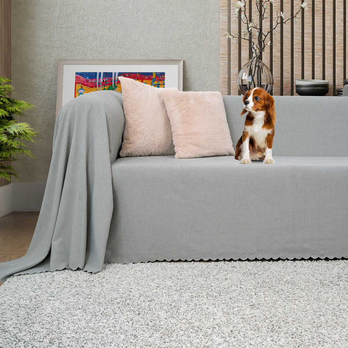 Latuda - Şönil Çift Taraflı Kaymaz Çekyat Örtüsü ve Koltuk Şalı