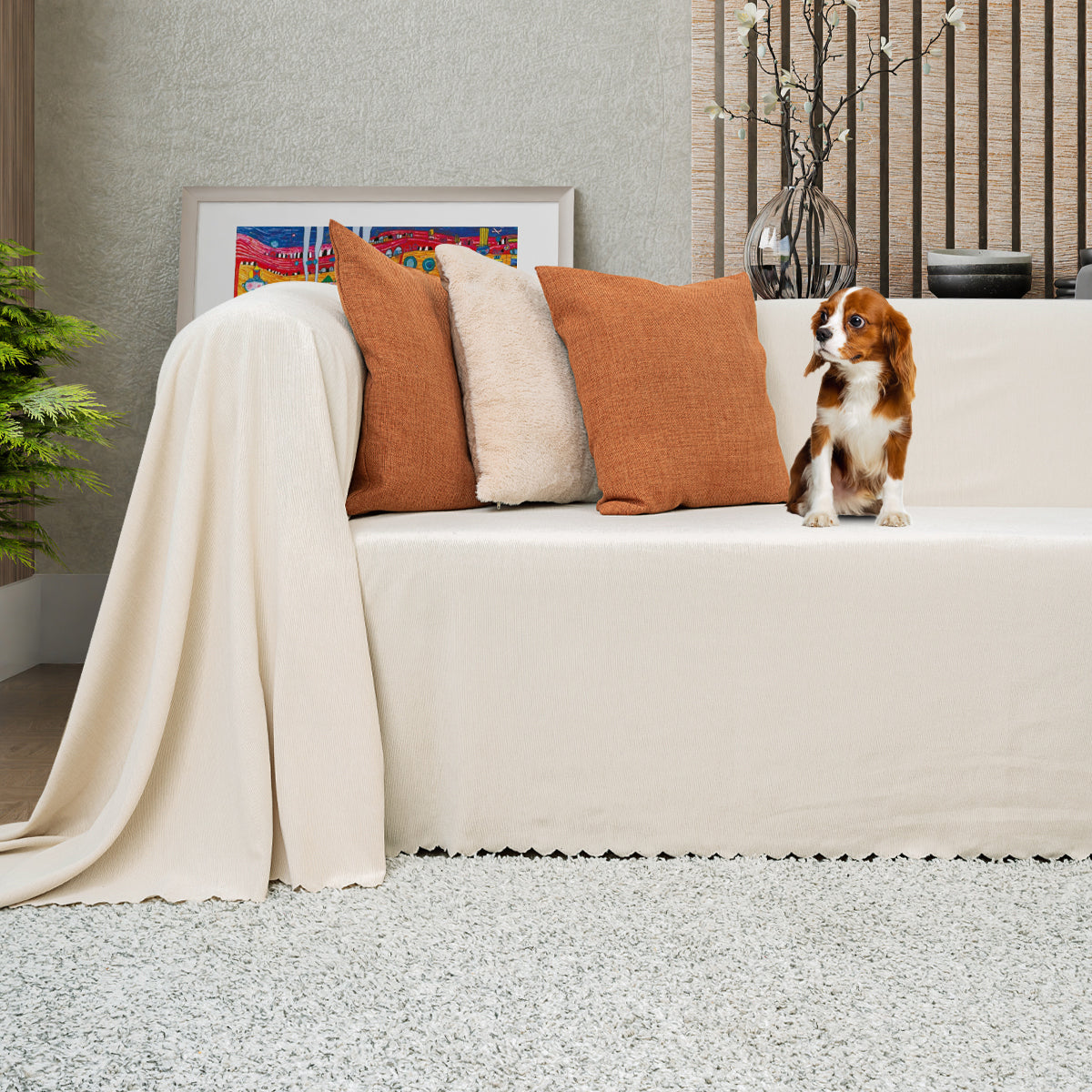 Latuda - Şönil Çift Taraflı Kaymaz Çekyat Örtüsü ve Koltuk Şalı