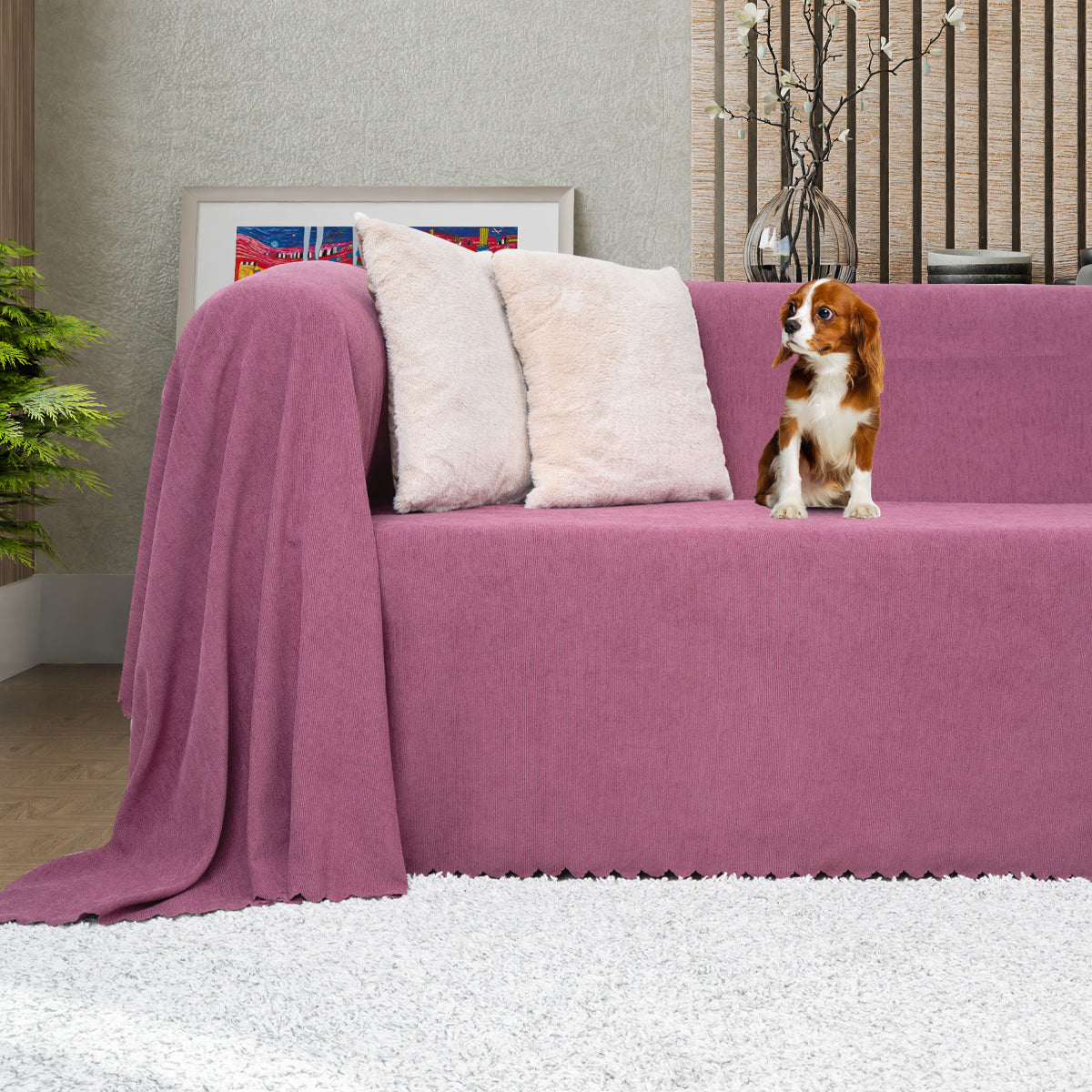 Latuda - Şönil Çift Taraflı Kaymaz Çekyat Örtüsü ve Koltuk Şalı