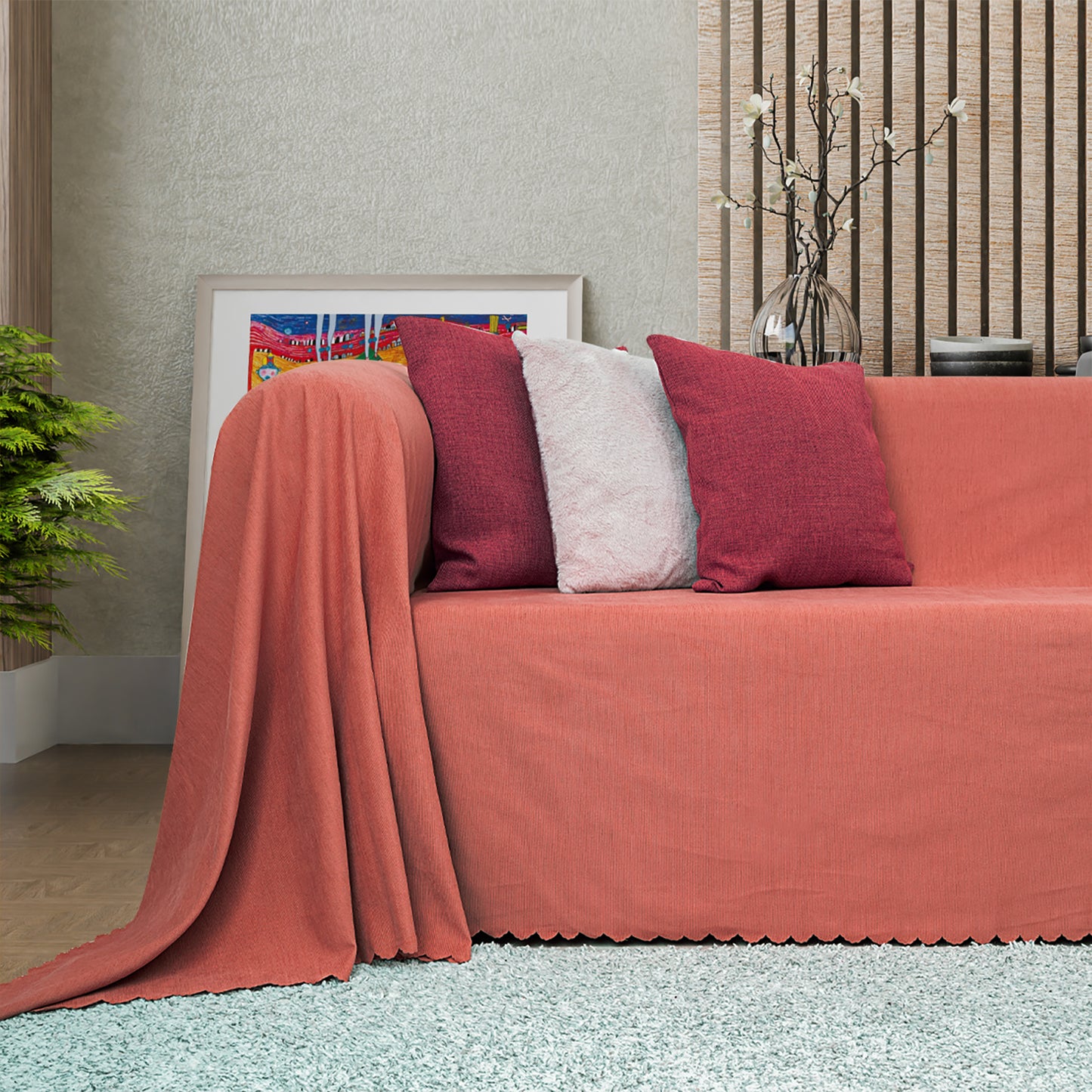 Latuda - Şönil Çift Taraflı Kaymaz Çekyat Örtüsü ve Koltuk Şalı