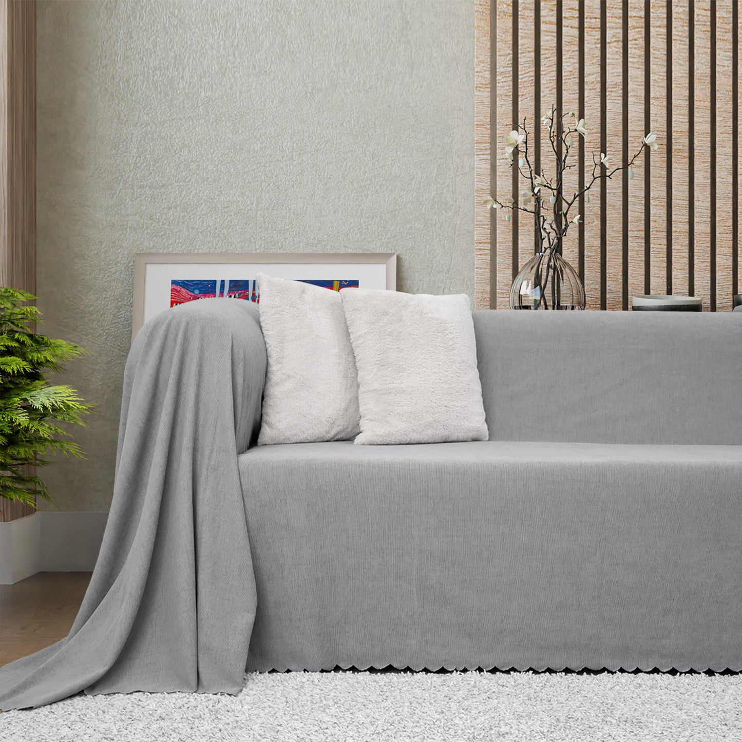 Latuda - Şönil Çift Taraflı Kaymaz Çekyat Örtüsü ve Koltuk Şalı