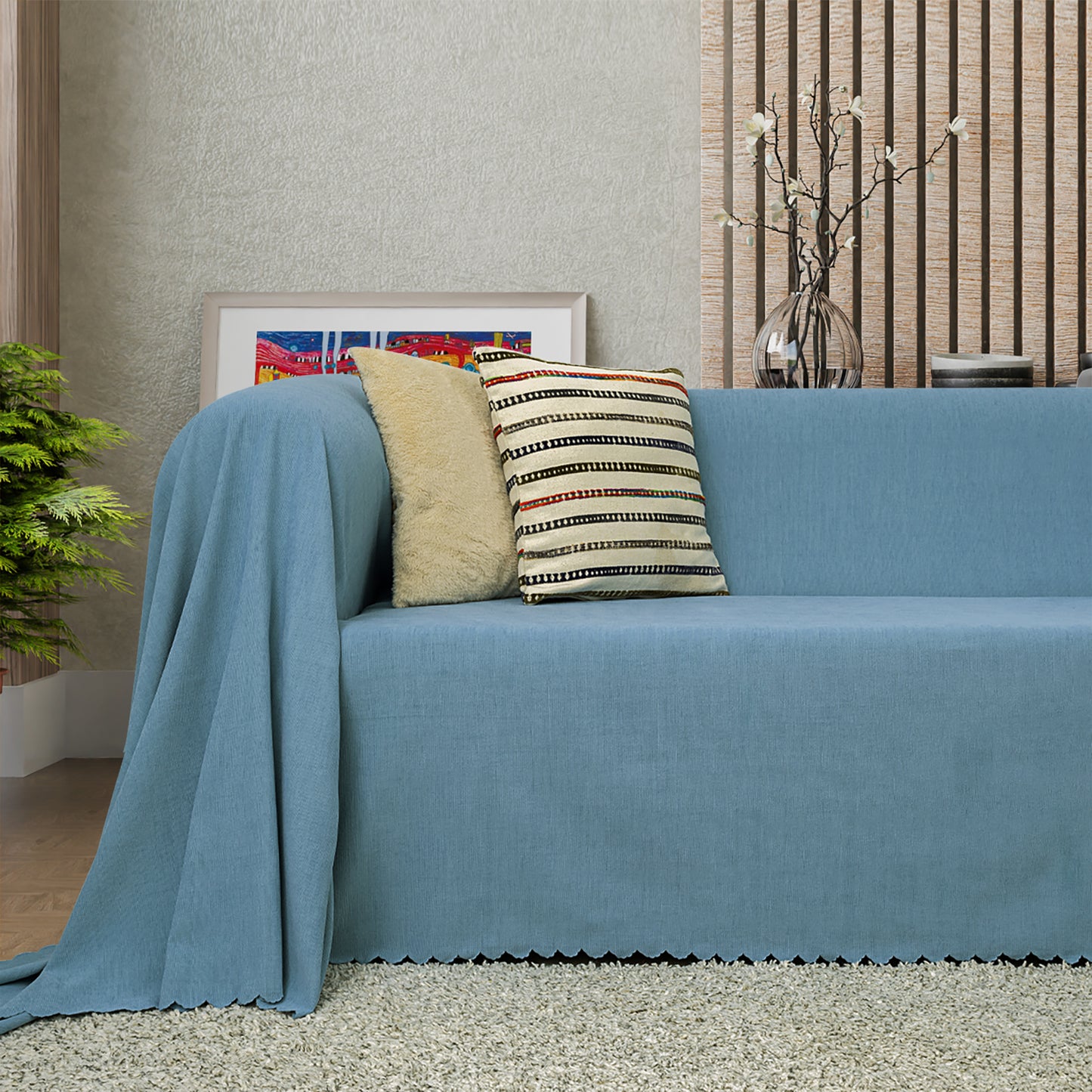 Latuda - Şönil Çift Taraflı Kaymaz Çekyat Örtüsü ve Koltuk Şalı