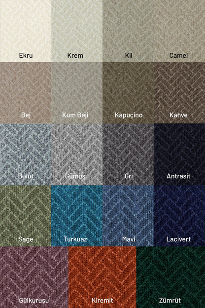 Jakarlı Şönil Koltuk Örtüsü  | Çekyat Örtüsü | Koltuk Şalı 175x300 Kaymaz Antrasit