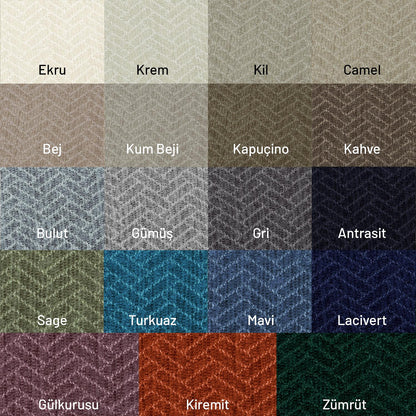 Jakarlı Şönil Koltuk Örtüsü  | Çekyat Örtüsü | Koltuk Şalı 175x350 Kaymaz Kil