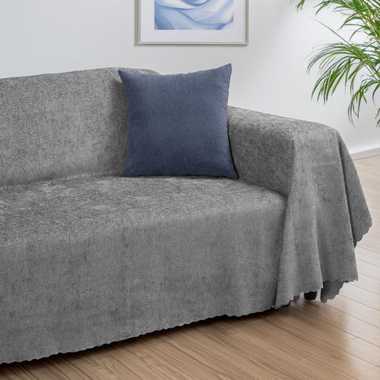 Premium Koltuk Örtüsü 175x350 XLARGE Gramajlı Jakarlı Şönil  Kurşun | Kanepe Örtüsü |  Kaymaz