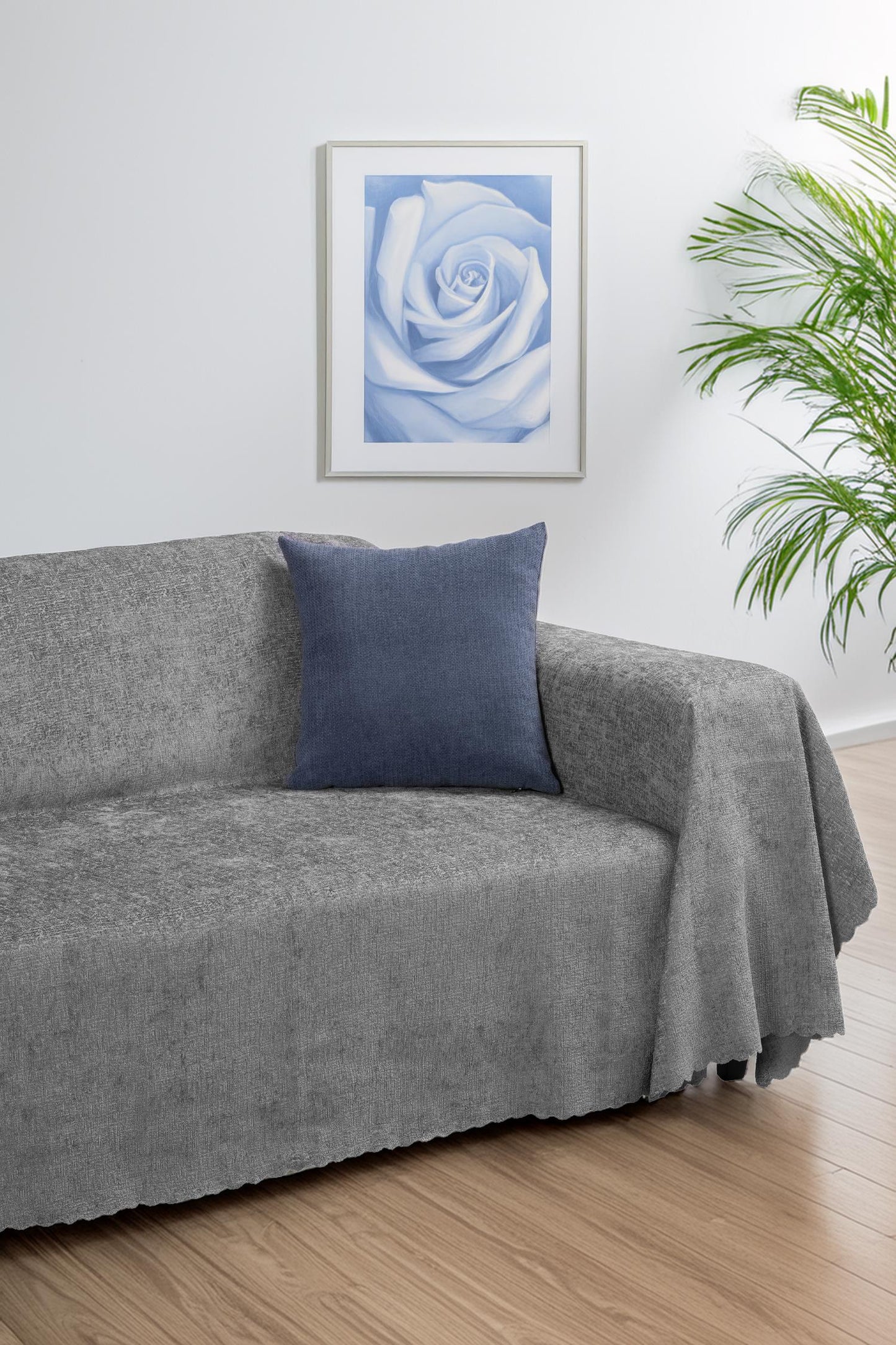 Premium Koltuk Örtüsü 175x350 XLARGE Gramajlı Jakarlı Şönil  Kurşun | Kanepe Örtüsü |  Kaymaz