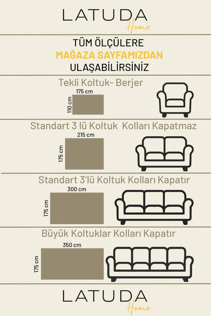 Premium Koltuk Örtüsü 175x350 XLARGE Gramajlı Jakarlı Şönil  Kurşun | Kanepe Örtüsü |  Kaymaz