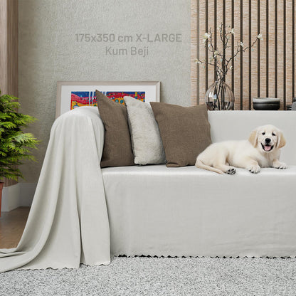 Kaymaz Koltuk Örtüsü Çift Taraflı Mikrofiber Şönil 175x350 cm XL- Kumbeji – Kedi Köpek ve Çocuk Dostu