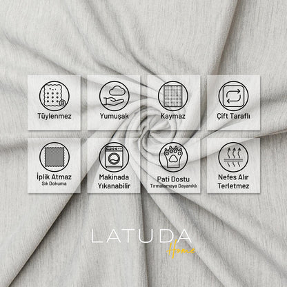 Kaymaz Koltuk Örtüsü Çift Taraflı Mikrofiber Şönil 175x350 cm XL- Kumbeji – Kedi Köpek ve Çocuk Dostu