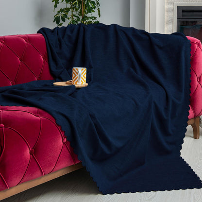 Kaymaz Koltuk Örtüsü Çift Taraflı Mikrofiber Şönil 175x350 cm XL- Lacivert – Kedi Köpek ve Çocuk Dostu