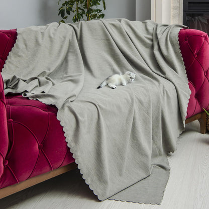 Kaymaz Koltuk Örtüsü Çift Taraflı Mikrofiber Şönil 175x350 cm XL- Taş – Kedi Köpek ve Çocuk Dostu