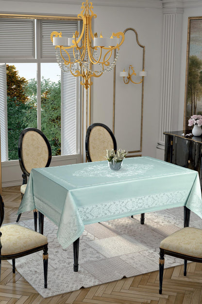 LA8127 Gold Etamin Damask Leke Tutmaz Masa Örtüsü