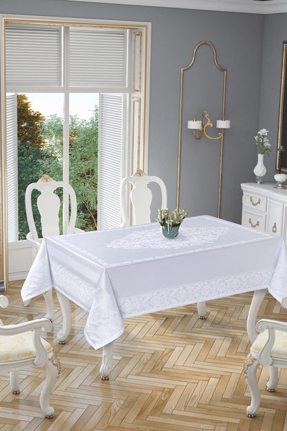 LA8127 Gold Etamin Damask Leke Tutmaz Masa Örtüsü