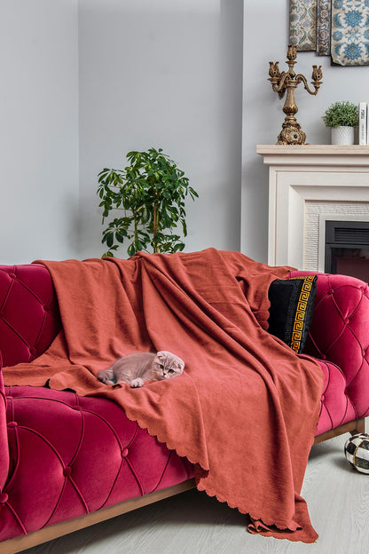 Latuda - Şönil Çift Taraflı Kaymaz Çekyat Örtüsü ve Koltuk Şalı