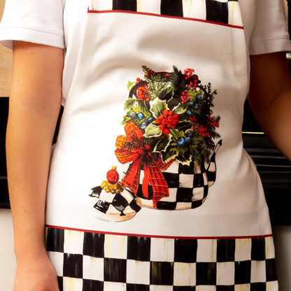 Mackenzie Dama Desenli 3'lü Mutfak Seti - Runner, Fırın Örtüsü ve Mutfak Önlüğü HEDİYELİK-LTD366