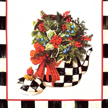 Mackenzie Dama Desenli 3'lü Mutfak Seti - Runner, Fırın Örtüsü ve Mutfak Önlüğü HEDİYELİK-LTD366