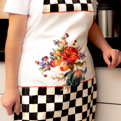 Mackenzie Dama Desenli 3'lü Mutfak Seti - Runner, Fırın Örtüsü ve Mutfak Önlüğü HEDİYELİK- LTD367