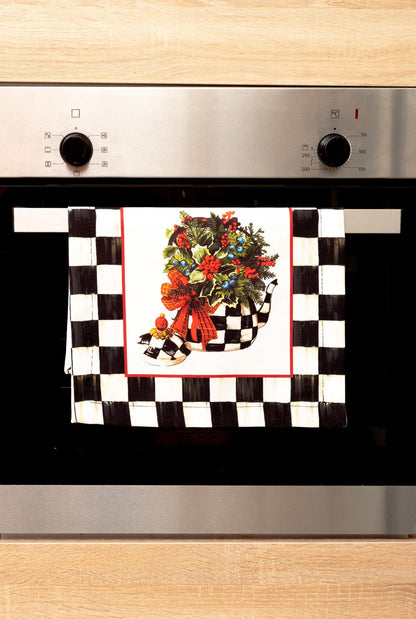 Mackenzie Dama Desenli 3'lü Mutfak Seti - Runner, Fırın Örtüsü ve Mutfak Önlüğü HEDİYELİK-LTD366