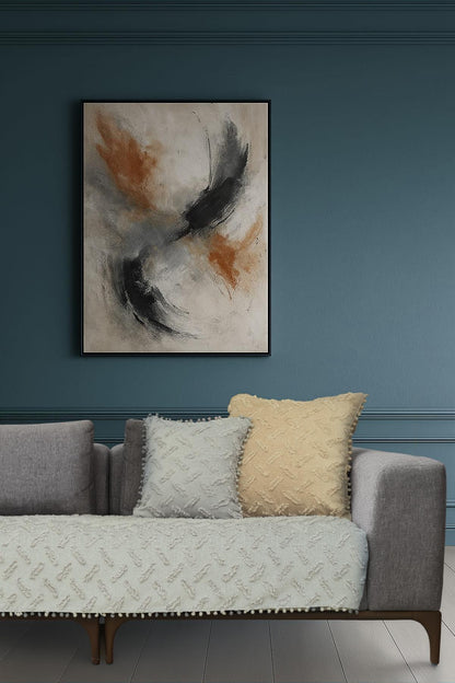 Ponela Bohem Ponponlu Koltuk Örtüsü 90x200 cm Sadece Oturma Alanı (1 Adet )- Açık Gri