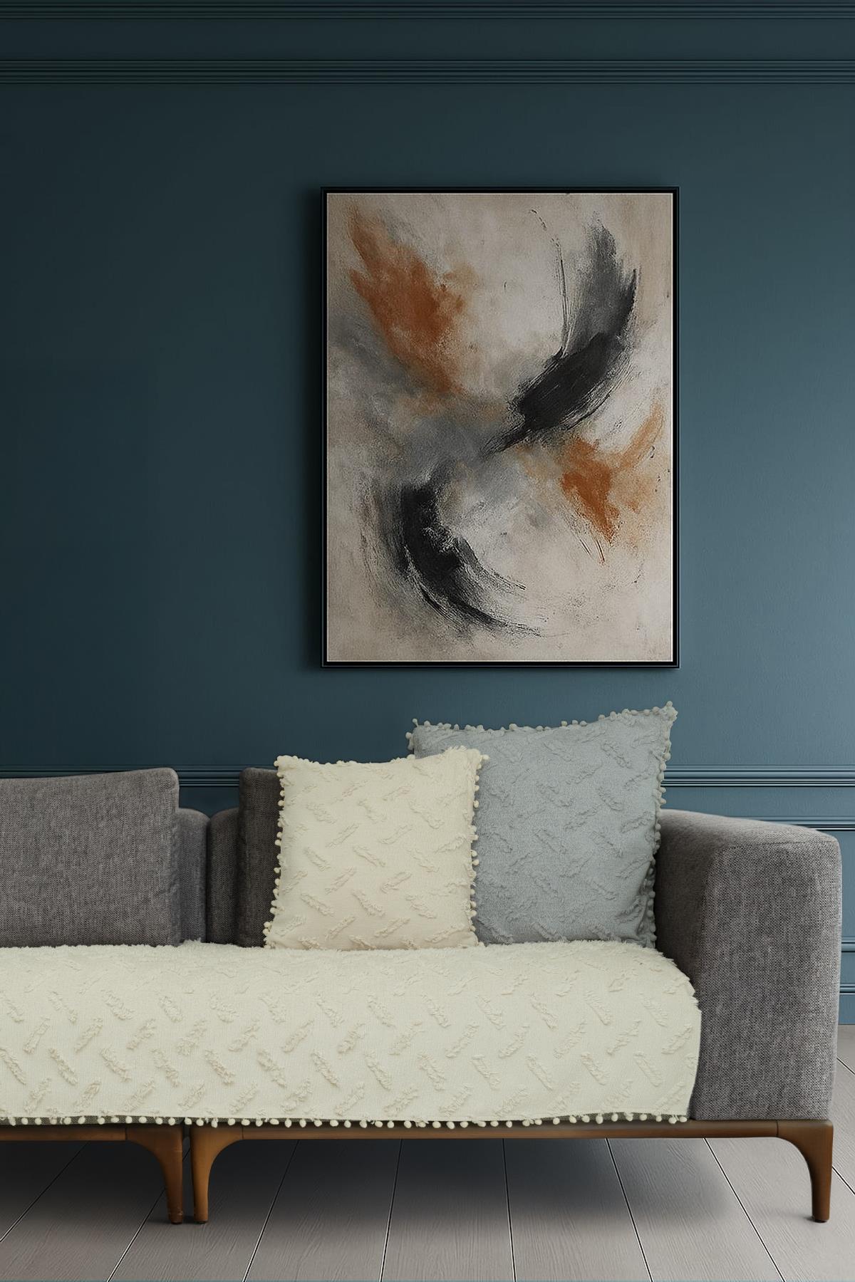 Ponela Bohem Ponponlu Koltuk Örtüsü 90x200 cm Sadece Oturma Alanı (1 Adet )- Krem