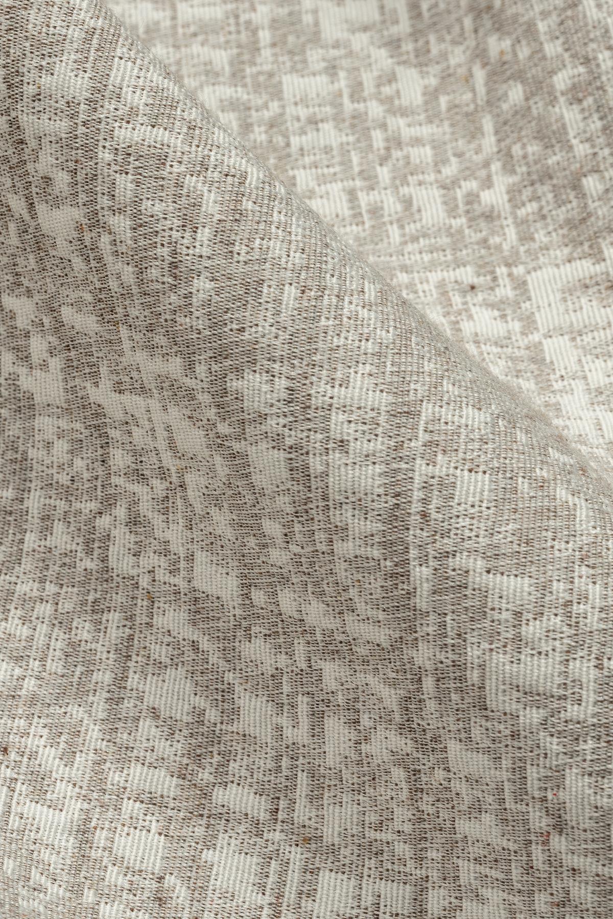 PureCot Premium Pamuklu Püsküllü Koltuk Örtüsü 180x220 Çift Taraflı Terletmez Kaymaz , Açık Kahve