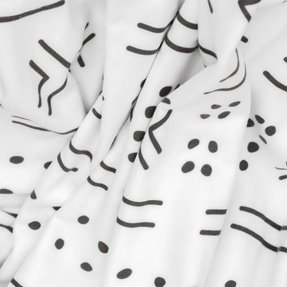 SoftMicro Etnik Desenli Boho 180x220 cm  Koltuk Örtüsü Şalı, Kanepe Örtüsü, Tv Battaniyesi Siyah Beyaz