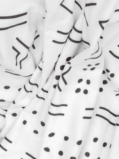 SoftMicro Etnik Desenli Boho 180x220 cm  Koltuk Örtüsü Şalı, Kanepe Örtüsü, Tv Battaniyesi Siyah Beyaz