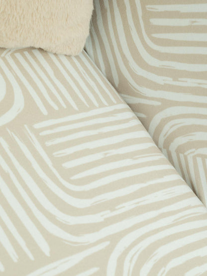 SoftMicro Gökkuşağı Desenli Boho 180x300 cm Koltuk Örtüsü Şalı, Kanepe Örtüsü,  Tv Battaniyesi  Krem