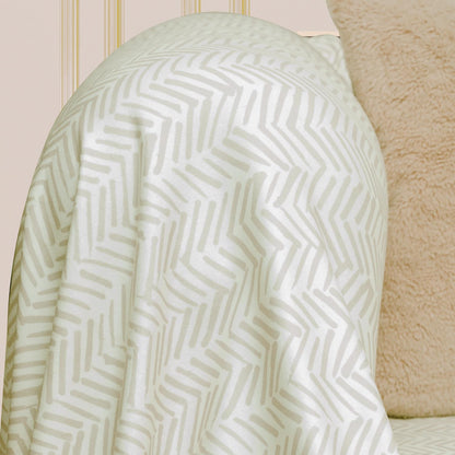 SoftMicro İskandinav Desenli Boho 130x180 cm  Koltuk Örtüsü Şalı, Kanepe Örtüsü, Tv Battaniyesi  Krem