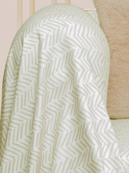 SoftMicro İskandinav Desenli Boho 180x300 cm  Koltuk Örtüsü Şalı, Kanepe Örtüsü, Tv Battaniyesi  Krem