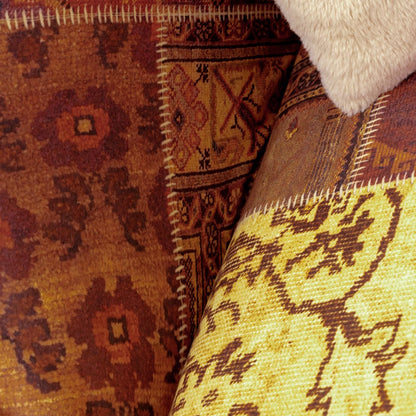 SoftMicro Etnik Desenli Boho 180x300 cm  Koltuk Örtüsü Şalı, Kanepe Örtüsü, Tv Battaniyesi Kiremit Rengi