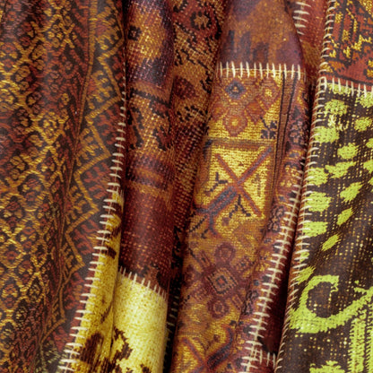 SoftMicro Etnik Desenli Boho 180x300 cm  Koltuk Örtüsü Şalı, Kanepe Örtüsü, Tv Battaniyesi Kiremit Rengi