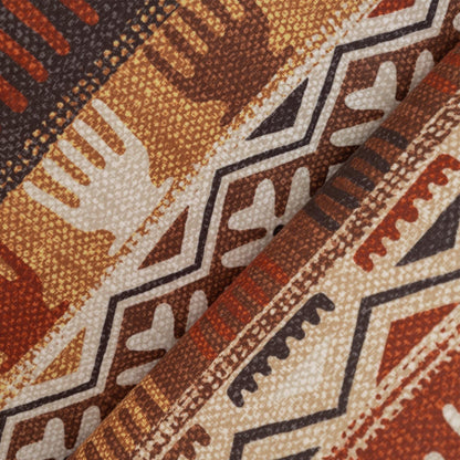 SoftMicro Etnik Desenli Boho 130x180 cm Koltuk Örtüsü Şalı, Kanepe Örtüsü, Tv Battaniyesi Toprak