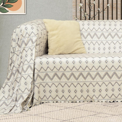 SoftMicro İskandinav Desenli180x220 cm  Koltuk Örtüsü Şalı, Kanepe Örtüsü, Tv Battaniyesi Gri