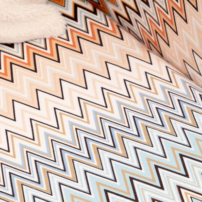 SoftMicro Missoni Zikzak Desenli 180x220 cm Koltuk Örtüsü Şalı, Kanepe Örtüsü, Tv Battaniyesi Çok Renkli