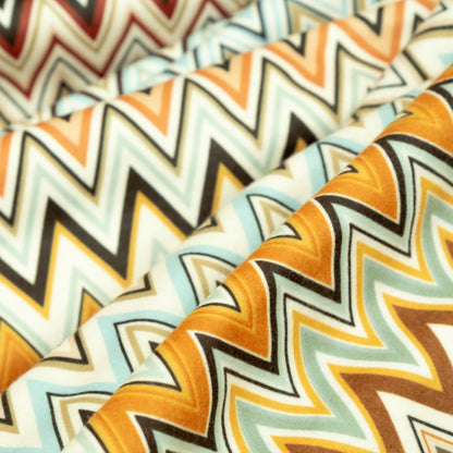 SoftMicro Missoni Zikzak Desenli 180x300 cm Koltuk Örtüsü Şalı, Kanepe Örtüsü, Tv Battaniyesi Çok Renkli