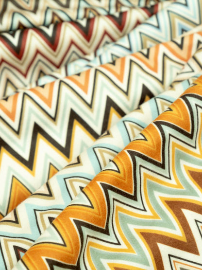 SoftMicro Missoni Zikzak Desenli 180x300 cm Koltuk Örtüsü Şalı, Kanepe Örtüsü, Tv Battaniyesi Çok Renkli