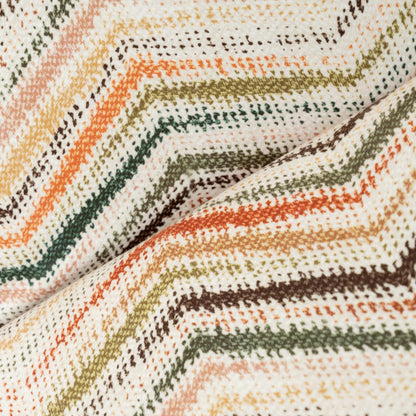 SoftMicro Zikzak Desenli 180x220 cm  Koltuk Örtüsü Şalı , Kanepe Örtüsü, Tv Battaniyesi Krem