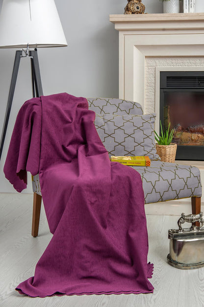 Tek Kişilik Koltuk Örtüsü Berjer Örtüsü Koltuk Şalı 2 Adet 110x175 cm