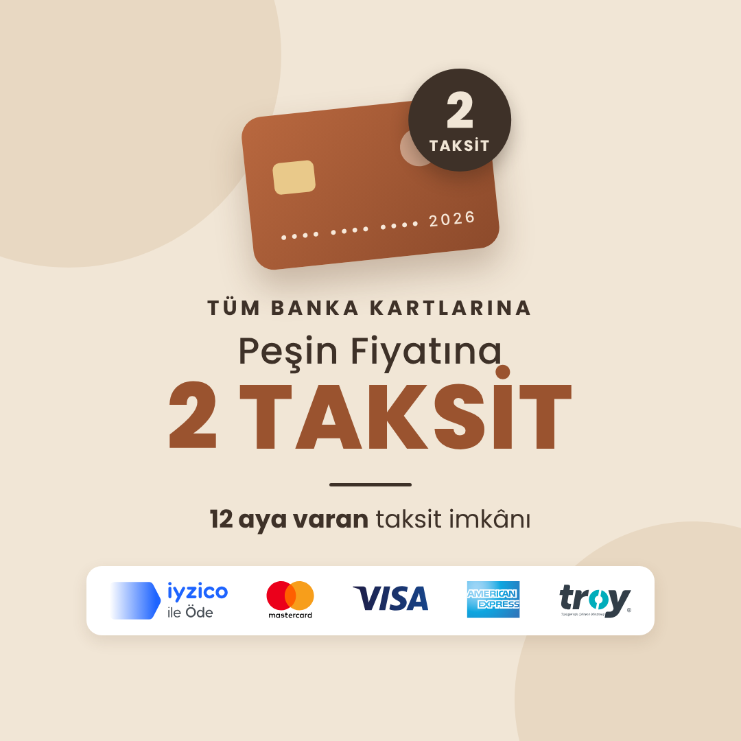 Tüm banka kartlarına peşin fiyatına 2 taksit, 12 aya varan taksit imkânı, iyzico ile öde