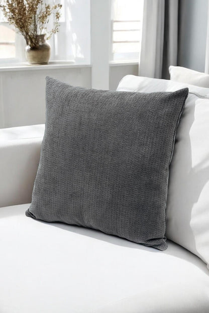 Urban Minimal Dekoratif  Kırlent Kılıfı Yastık Kılıfı  Yumuşak Kalın  Gramajlı Şönil Kumaş 43x43cm Antrasit
