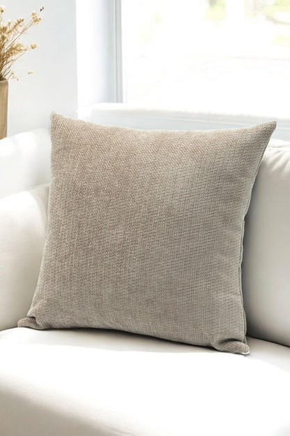 Urban Minimal Dekoratif  Kırlent Kılıfı Yastık Kılıfı  Yumuşak Kalın  Gramajlı Şönil Kumaş 43x43cm Bej